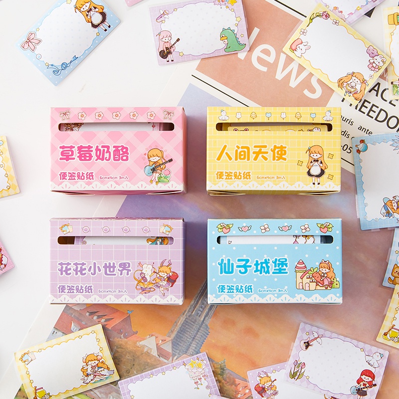 70 Pcs Cartoon Cute Pull-out Sticky Notes Student Tearable Expanded ...