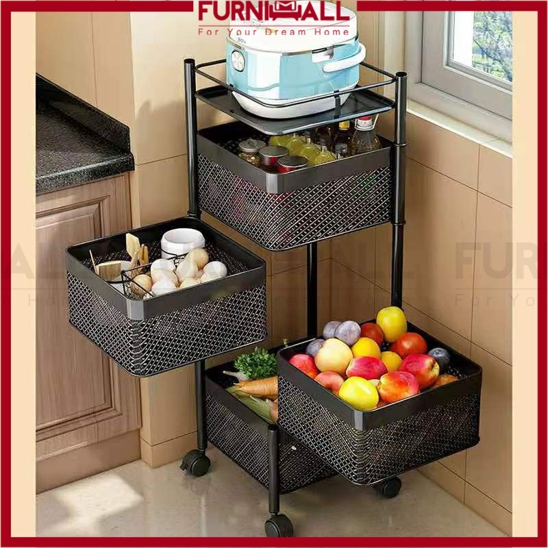 FURNIMALL Kitchen Rack Dapur Storage Rak Kitchen Rack Multifunctional ...