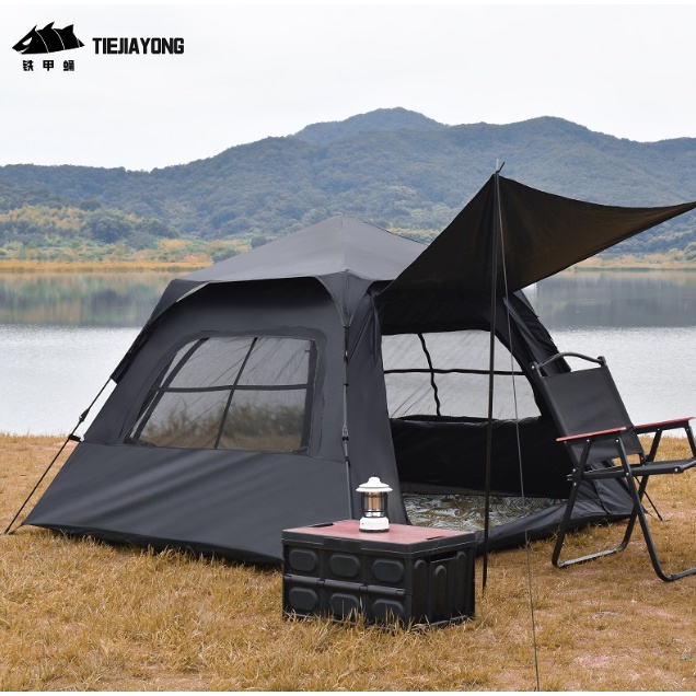 Outdoor Camping Tent Pop Up Tent UV Foldable 2 Door Sleeping Tents ...