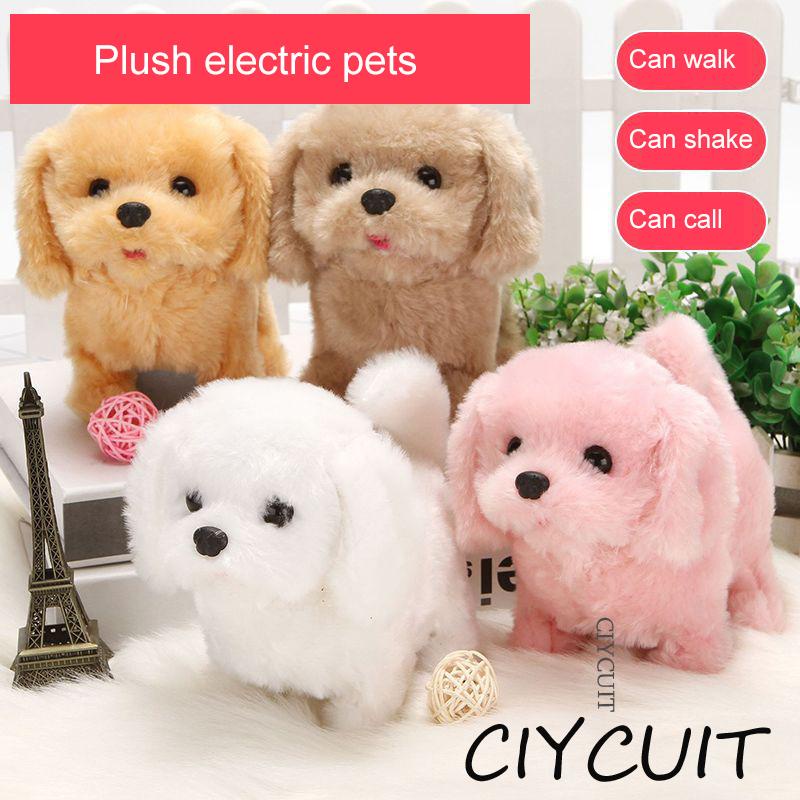 CIYCUIT-Walking Barking Toy Dog Plush Puppy Stuffed Animal Electronic ...