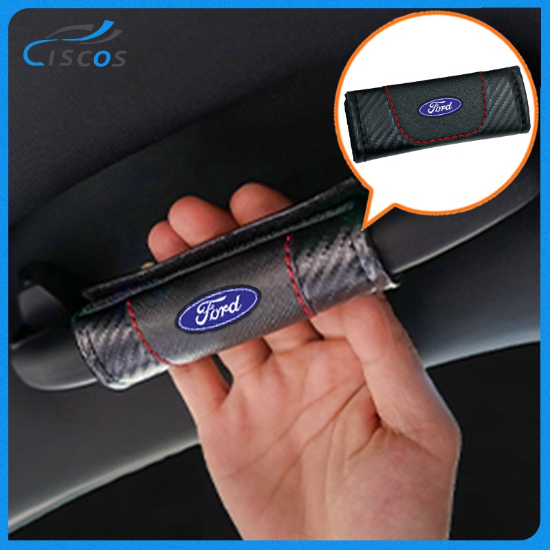 Ciscos Leather Car Roof Armrest Cover Carbon Fiber Car Interior Accessories For Ford Ranger