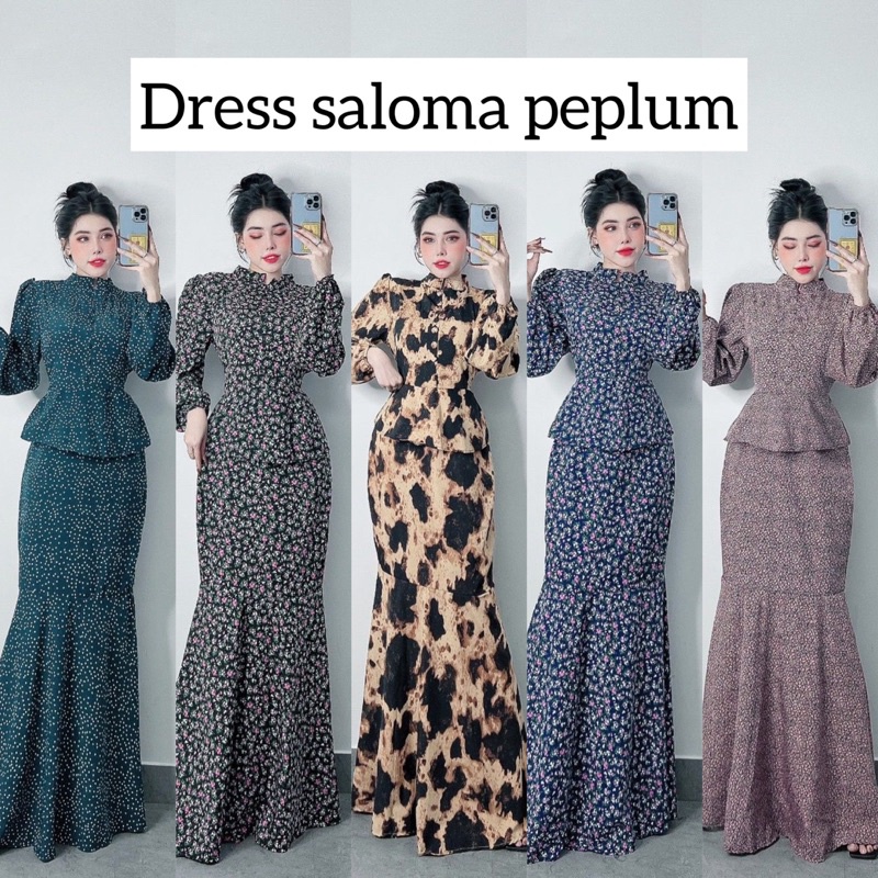 Dress Saloma Peplum Tema Retro 60an 70an Pop Yeh Yeh Malam Pesta Muda