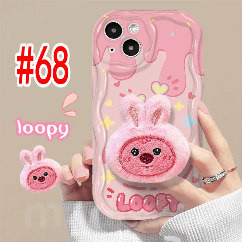 Cute Cartoon Rabbit beaver Plush Loopy Stand Casing For Redmi Note 14 ...