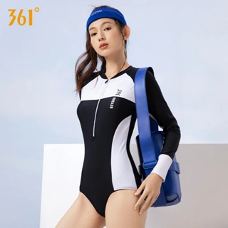 361°Women One Piece Professional WaterProof Front Zipper Push Up Surfing  Beach SwimWear Quick-Dry Short Sleeve Bathing SwimSuit