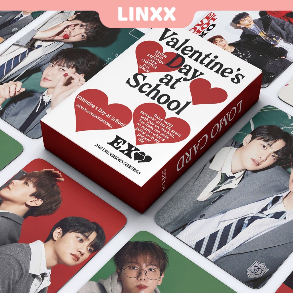 LINXX 55 Pcs EXO Valentine's Day Album Lomo Card Kpop Photocards ...