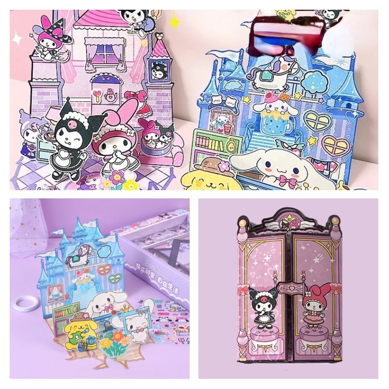 Kawaii Sanrio Anime DIY Quiet Book Materials Cute Kuromi Pompompurin ...