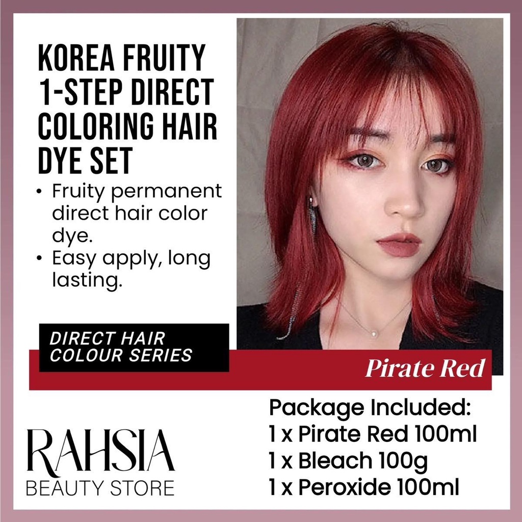 (Direct Pirate Red with Bleach Set) 6D Fruity Highlight Fashion Direct ...