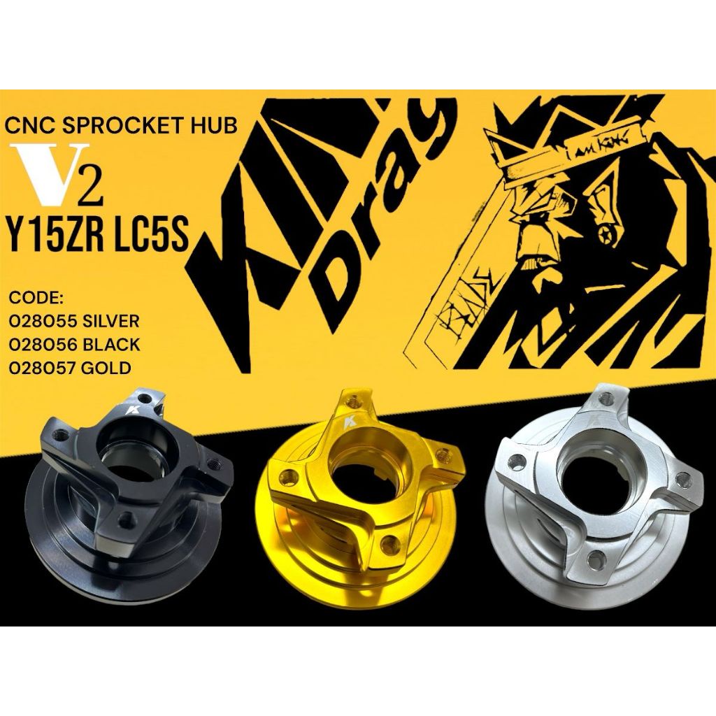 V2 KINGDRAG YAMAHA Y15 Y16 LC5S LUBANG 4 HOLD REAR CNC SPROCKET