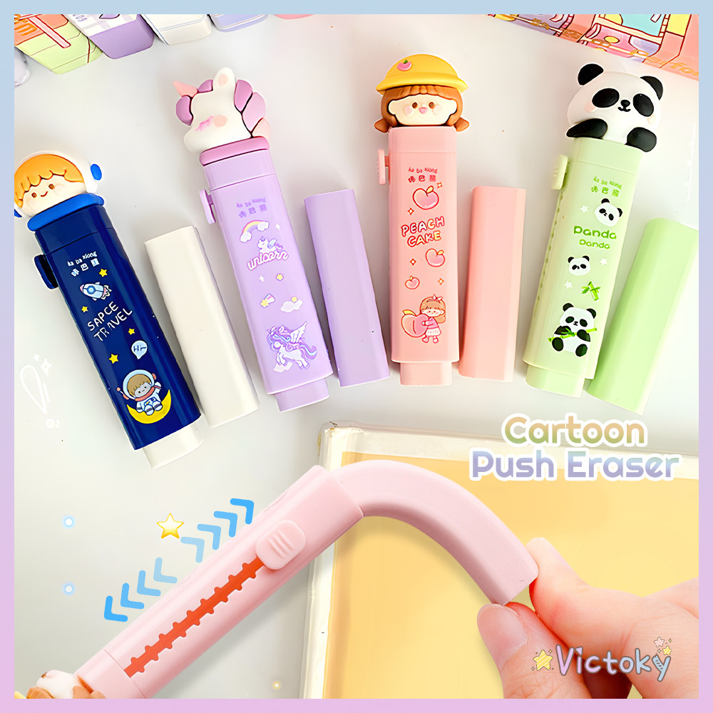 Victoky Retractable Eraser Dust Free Eraser Pen Dedicated Button Debris ...