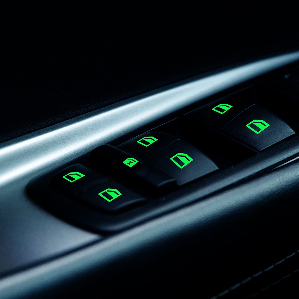 Universal Car Door Window Lift Button Luminous Sticker Windows Control ...
