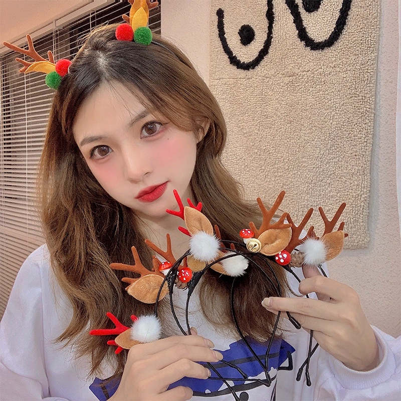 2024 Christmas Headband Staghorn Headband Christmas Tree Hairpin Elk