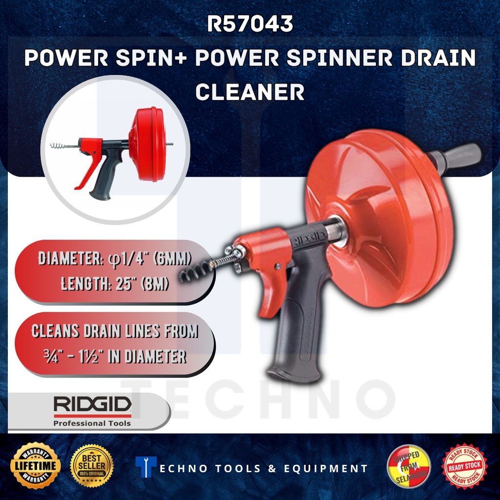 RIDGID 57043 PowerSpin+ with Autofeed Drain Cleaner (NEW & ORI RIDGID
