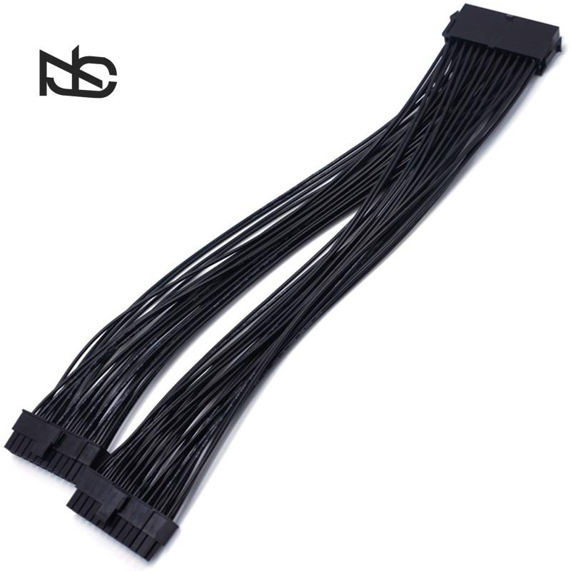 ATX 24Pin 1 to 2 Port Power Supply Extension Cable PSU Male to Female