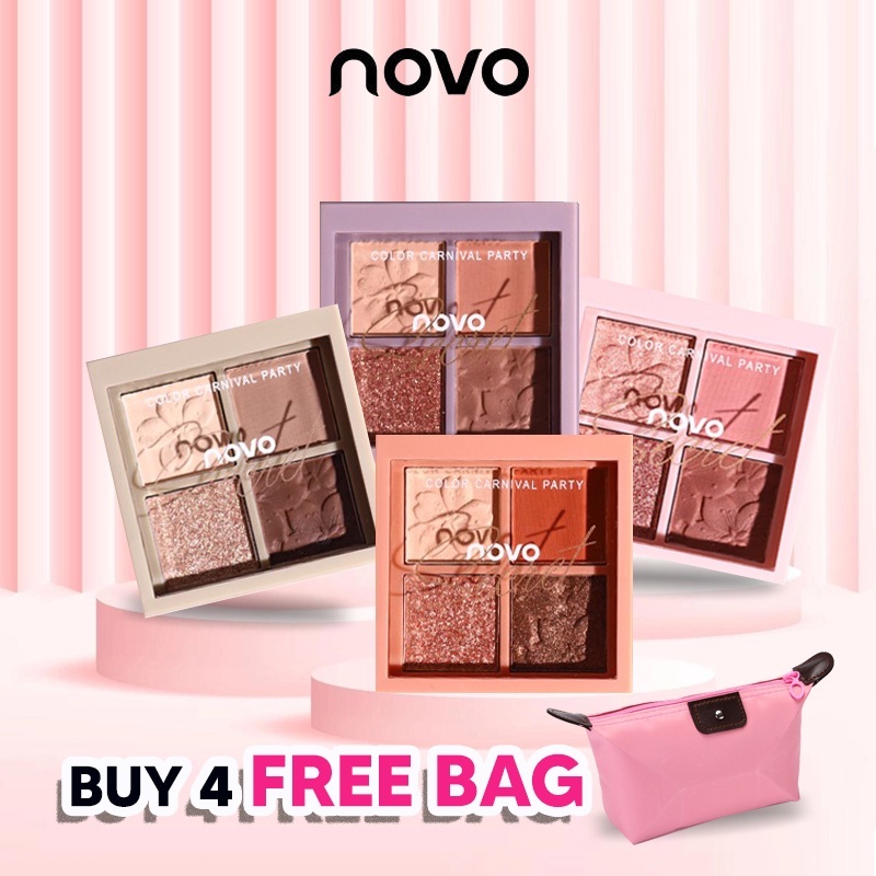 NOVO Eyeshadow Palette Highly Pigmented Waterproof Long Lasting 4