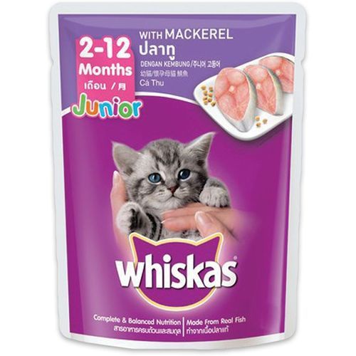 Whiskas Pouch Cat Food Junior Mackerel Flavour 85g Shopee Malaysia