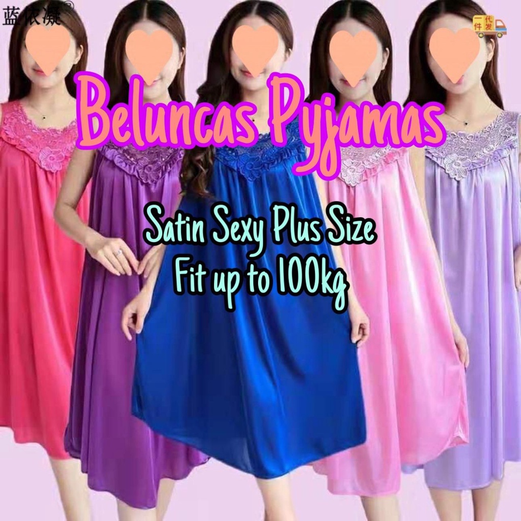 PLUS SIZE SEXY DRESS SATIN FIT UP TO 100KG Shopee Malaysia
