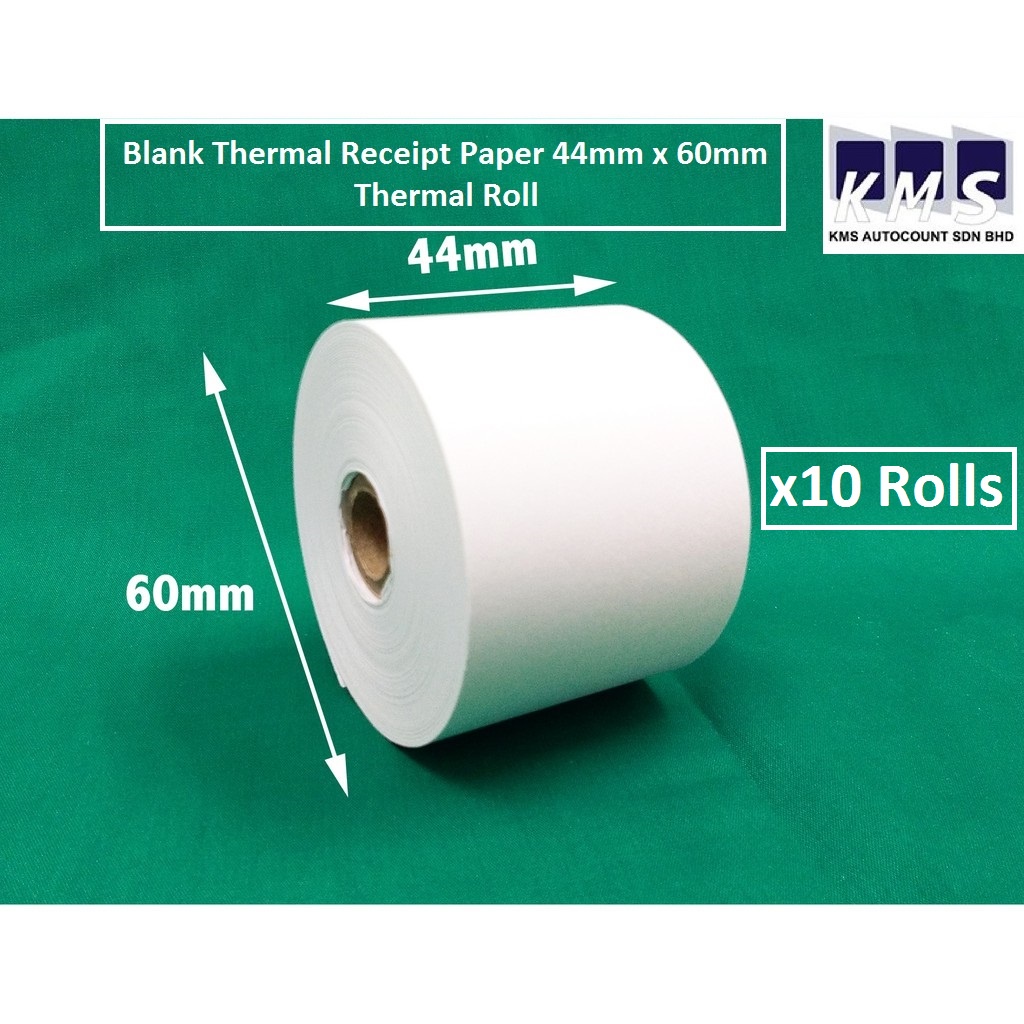 High White Cash Register Paper Roll (not thermal) 44mm x 60mm x 12mm10Rolls Shopee Malaysia