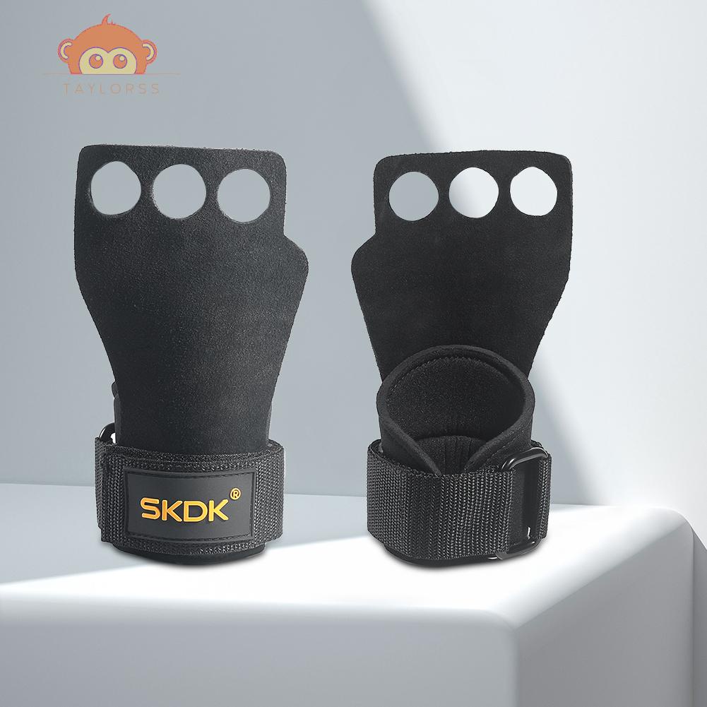 Gym Grips Palm Guards Three Finger Hole Gymnastics Hand Grips Cowhide
