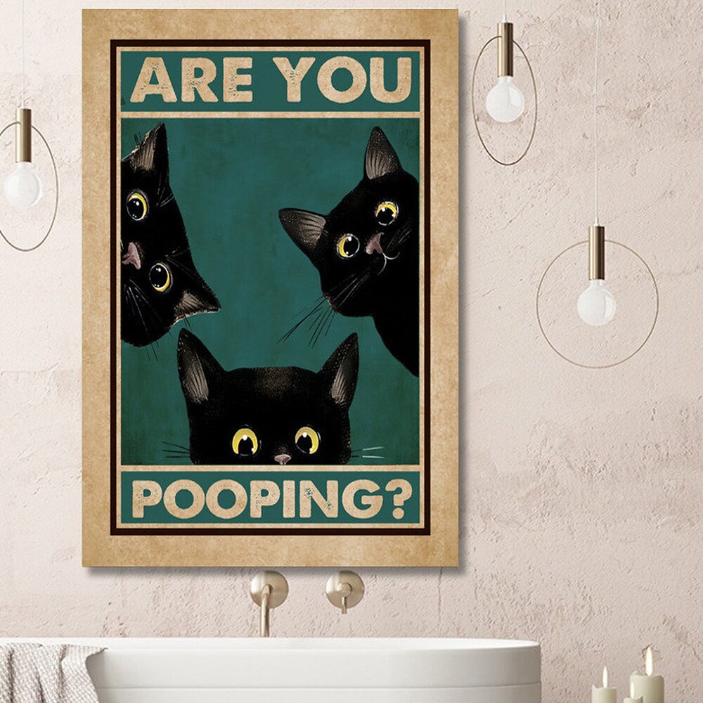 You are Pooping Bathroom Poster Funny Bathroom Logo Canvas Printed Cute