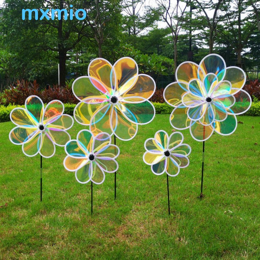 MXMIO Eight Leaf Windmill, Transparent Flower Color Film Windmill ...