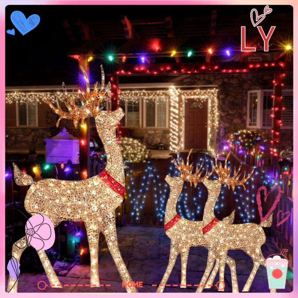 LYHOME Christmas Light Deer Merry Christmas Indoor Outdoor LightUp