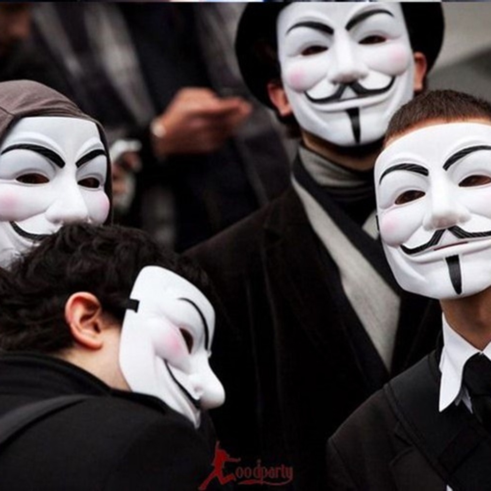 NVh_ Anonymous Hacker V for Vendetta Master Face Fancy Dress Halloween ...