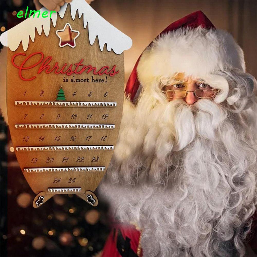 ELMER Christmas Advent Calendar, Christmas Gift DIY Xmas Wooden Hang