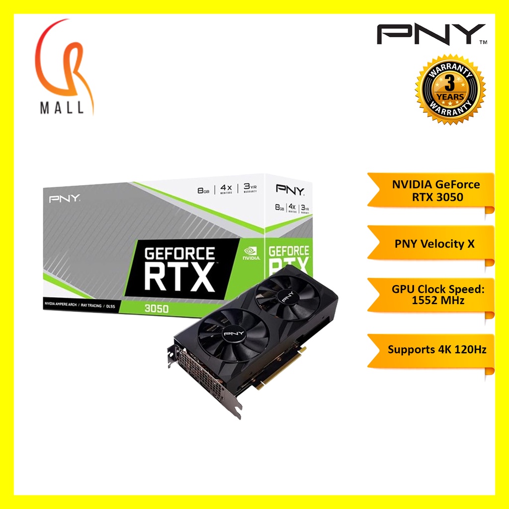 Pny Geforce Rtx 3050 8gb Verto™ Dual Fan Graphics Card Shopee Malaysia 7777