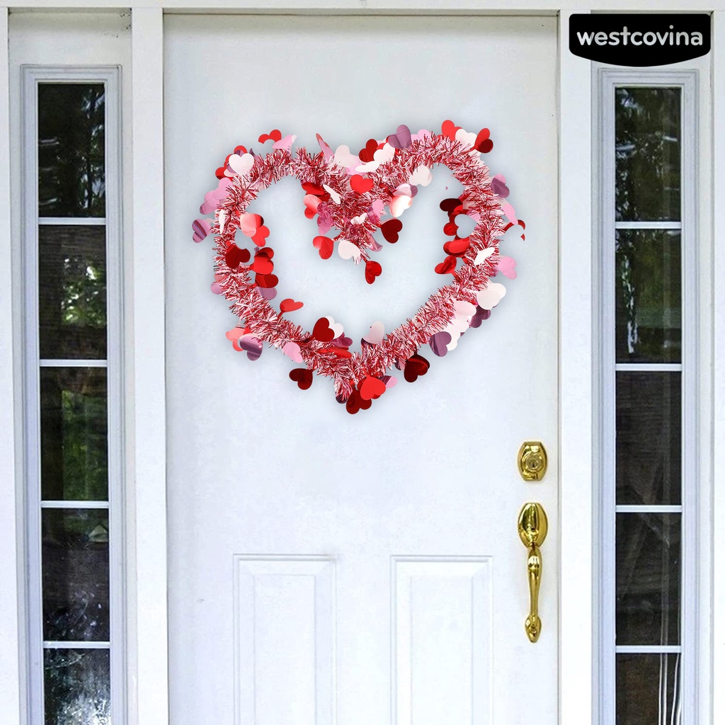 Westcovina 10 Pcs Heart Tinsel Garland Heart Shape Colorful Scene ...