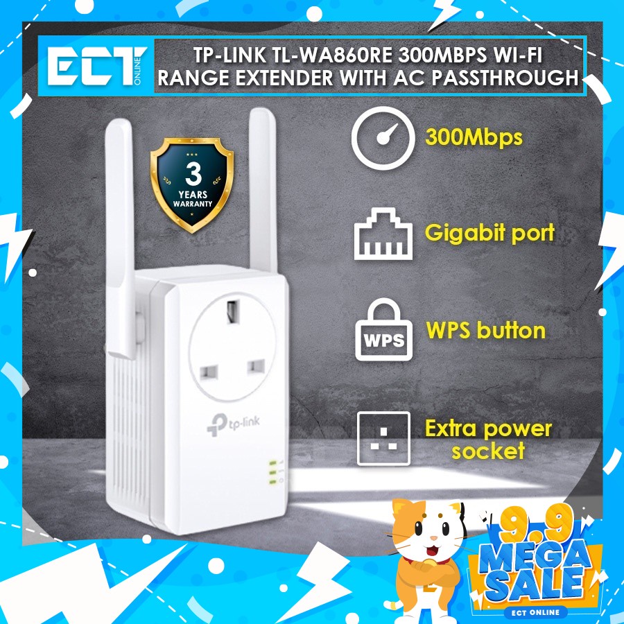 TPLink TLWA860RE 300Mbps Wireless WiFi Range Extender Repeater