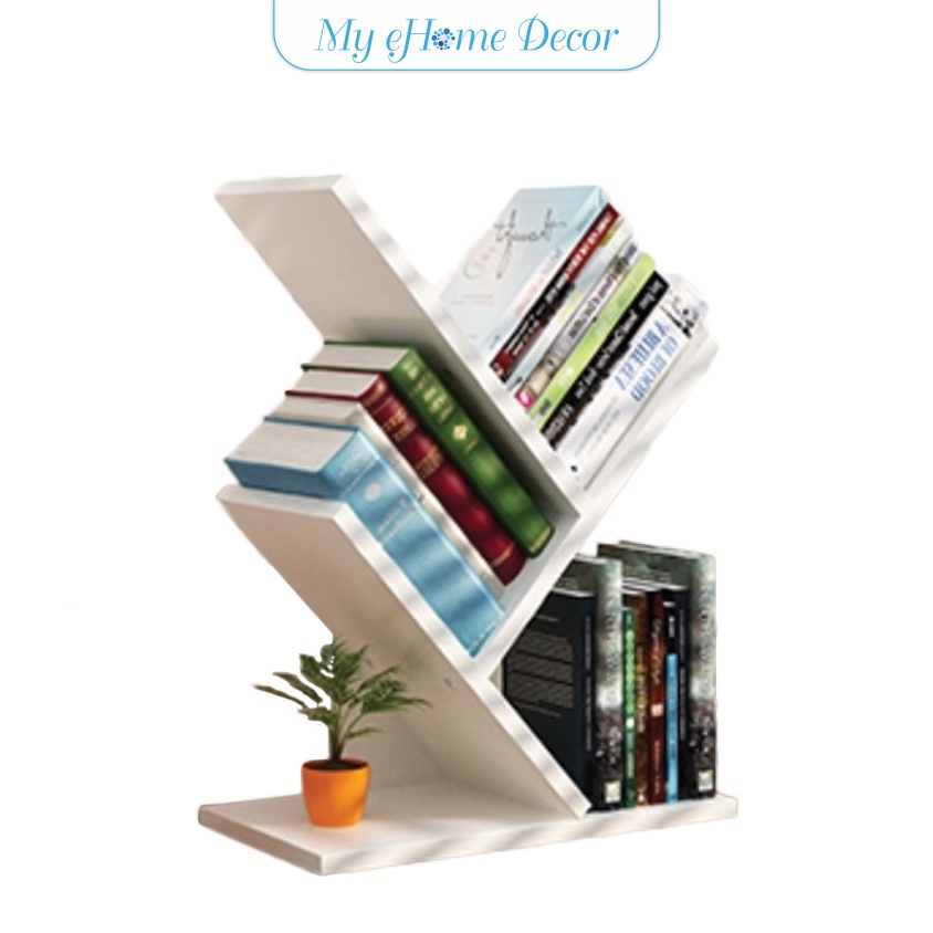 Modern bookshelf simple book rack space saver rack rak buku modern ...
