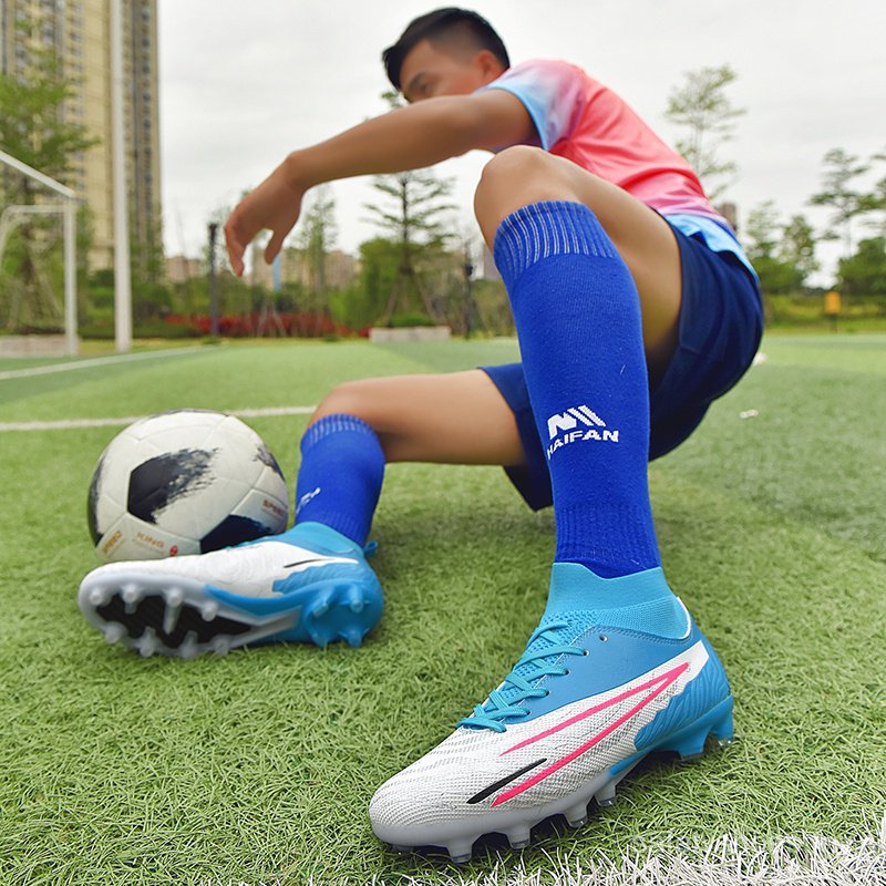 Hot sale size3546 Cushioning Soccer Shoes Men FG High Ankle Football