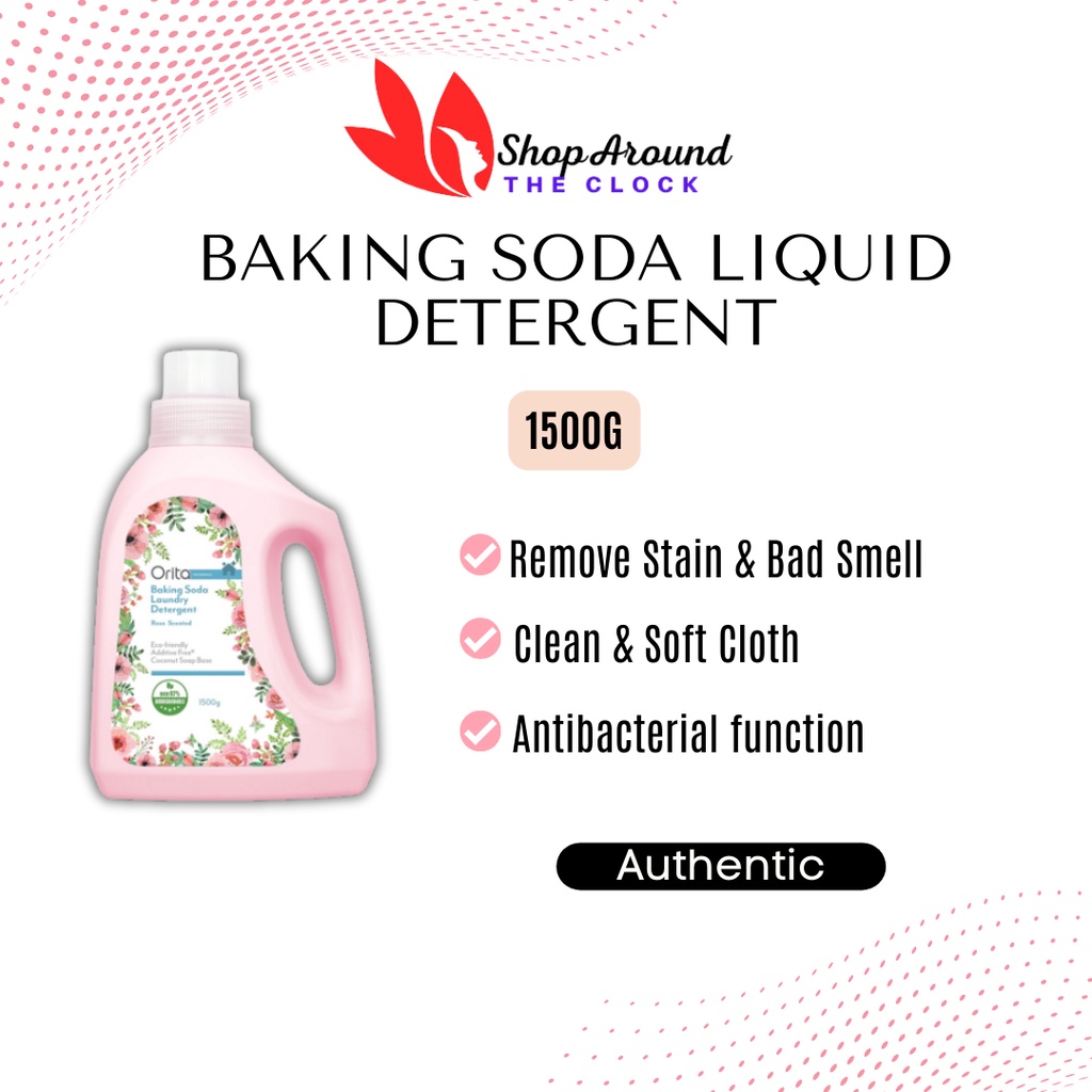 Orita Baking Soda Liquid Detergent Rose/ Rose Scented Detergent (1500g