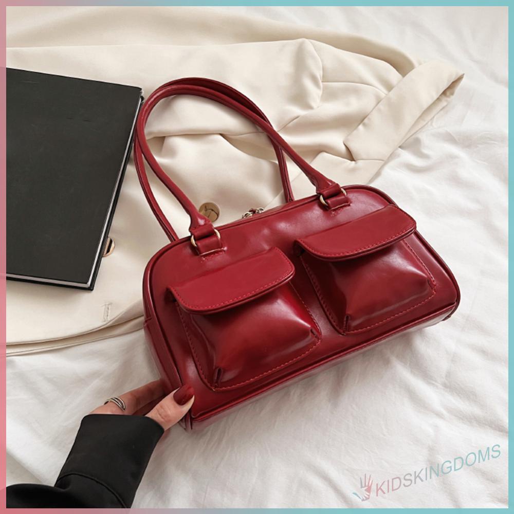 Woman Red Patent Leather Pocketbook KKD❤ Retro Red Women's