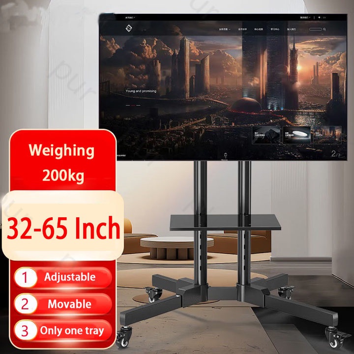 32-65 Inch TV Stand with Bracket Free Standing Adjustable Universal ...