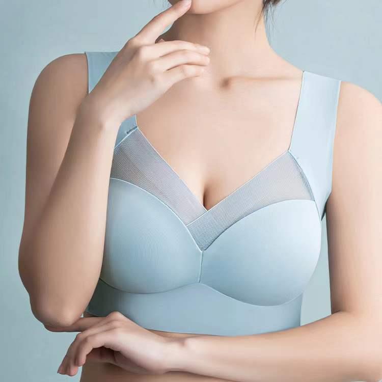 Plus Size Ice Silk Comfort Bra Sleep Bra Women Sexy Lingerie