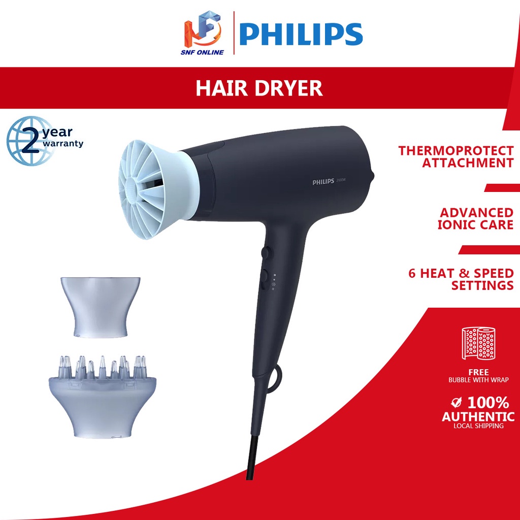 Philips 3000 Series Hair Dryer BHD360/23 Shopee Malaysia