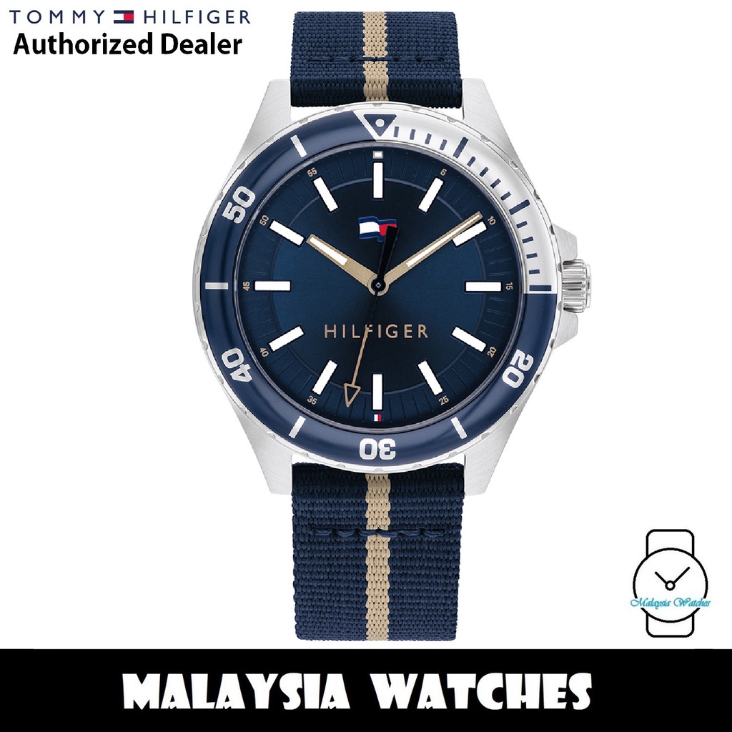(100% Original) Tommy Hilfiger 1792011 Quartz Blue-Tone Dial Stainless ...