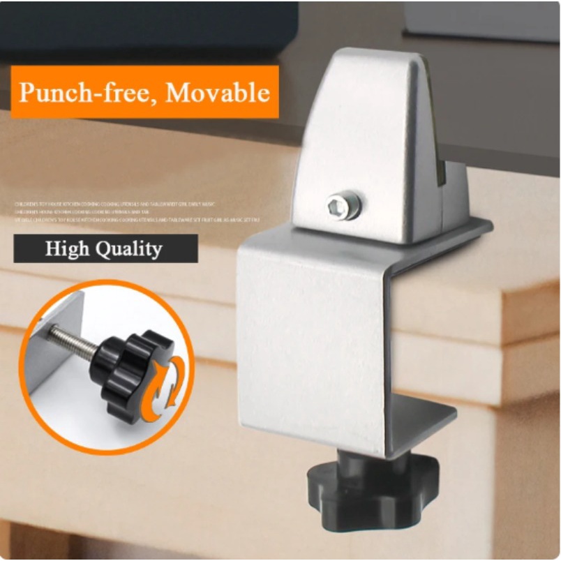 Desk Privacy Screen Clips – Adjustable Partition Clamps For Plexiglass, Office, Classroom, 5-50mm Thick