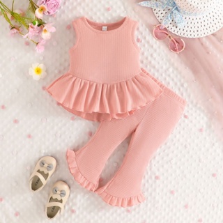 2Pcs Set Baju Budak Perempuan 6-36 Months Newborn Baby Girl