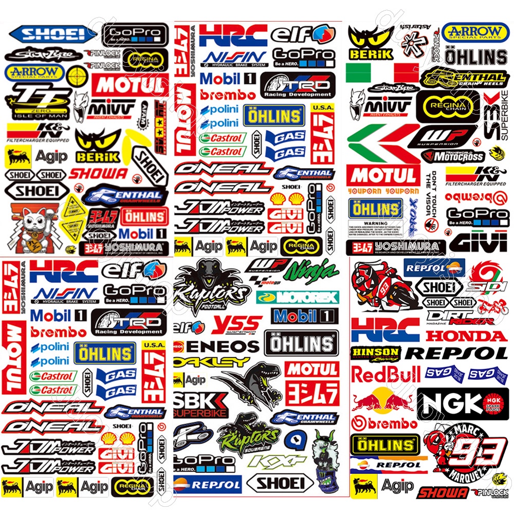 YAMAHA Rockstar Set 6 Stickers Sheets Motorcycle Motocoss ATV Sticker  Racing Decal Car Biker Helmet 