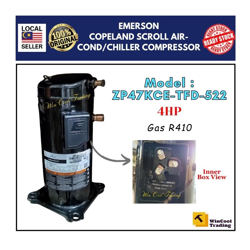 Emerson Copeland Scroll AirCond/Chiller Compressor 4HP (R410 Gas) Model ...