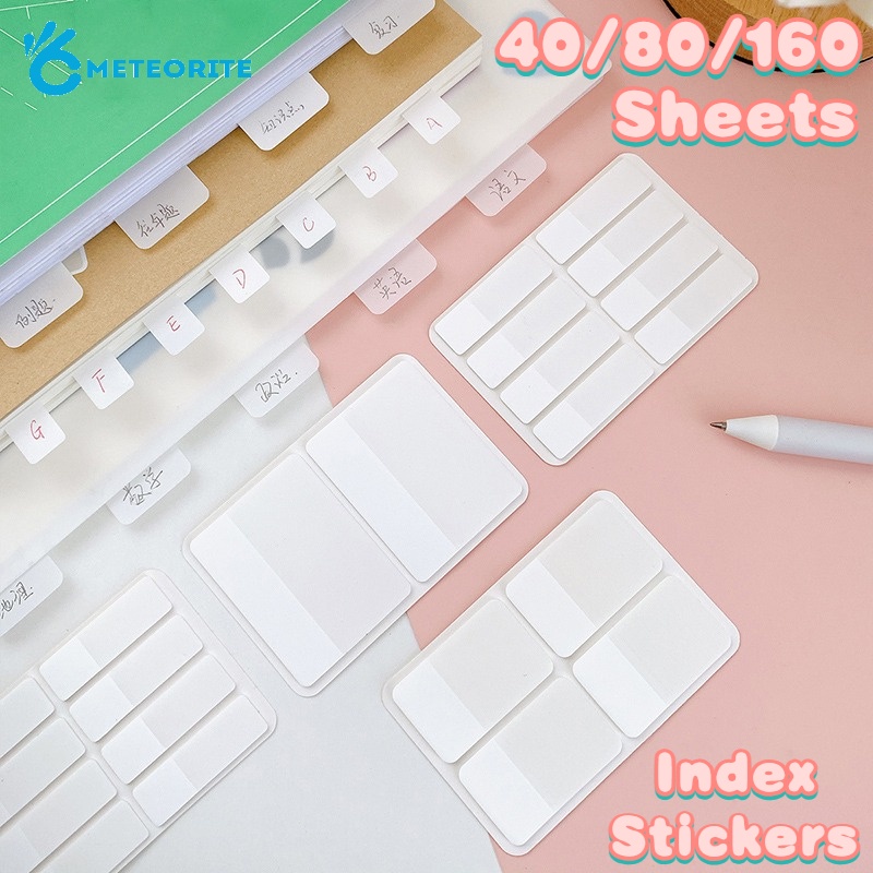 40/80/160Pcs Simple White Transparent Index Stickers For Photo Card ...