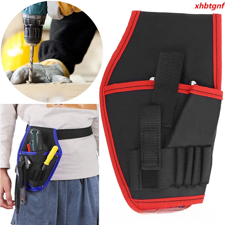 Portable Cordless Drill Power Cord Screwdrivers Tool Bags Drill Waist Belt Tool Bag [BK