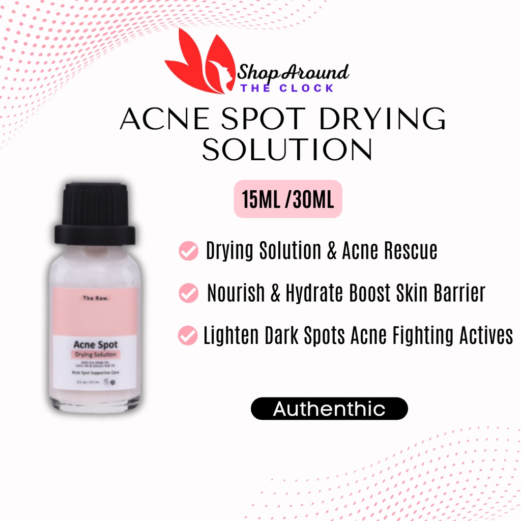 The Raw Acne Spot Drying Solution/Overnight Drying Solution (15ml/30ml