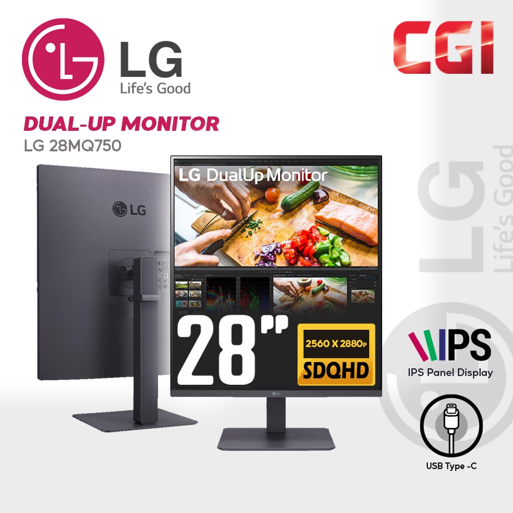 LG 28" 28MQ750 Nano IPS SDQHD 1618 HDR10 60Hz 5ms KVM USB TypeC