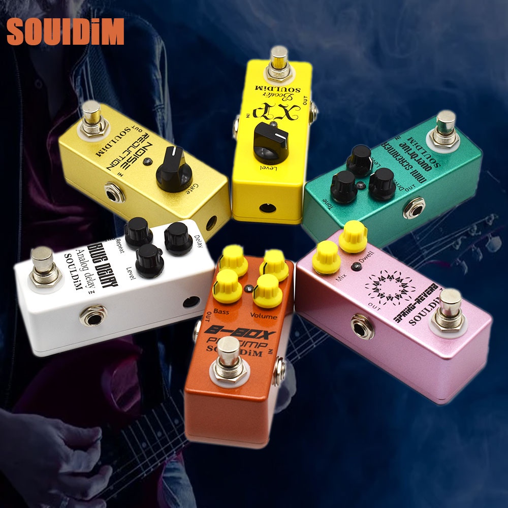 SoulDiM Mini Electric Guitar Pedal Overdrive/Booster/Delay/Pramp/Reverb