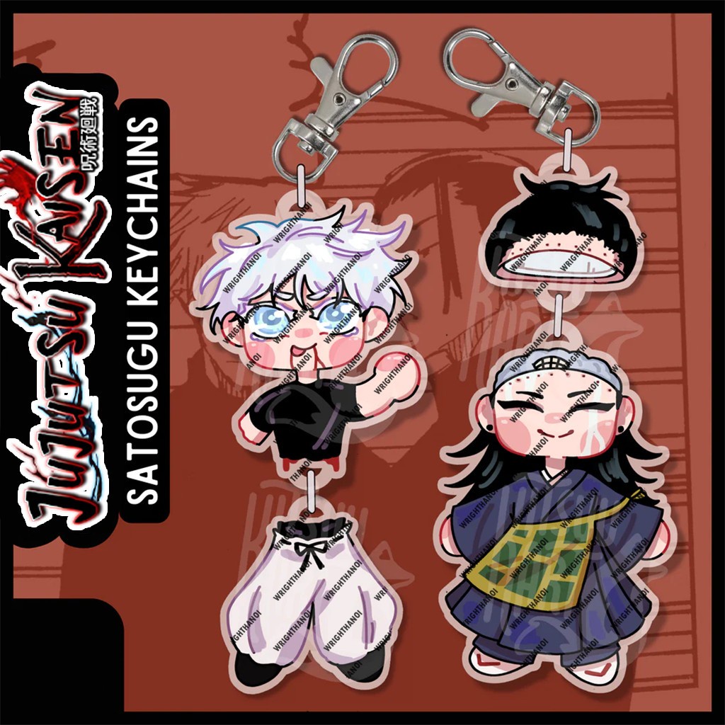 Gojo Satoru Half-person Key Chain, Geto Suguru Cut The Heads Anime 