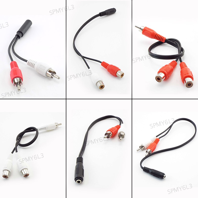 3.5mm Audio Cable Stereo Female RCA Male Aux Audio Cable Y Adapter for
