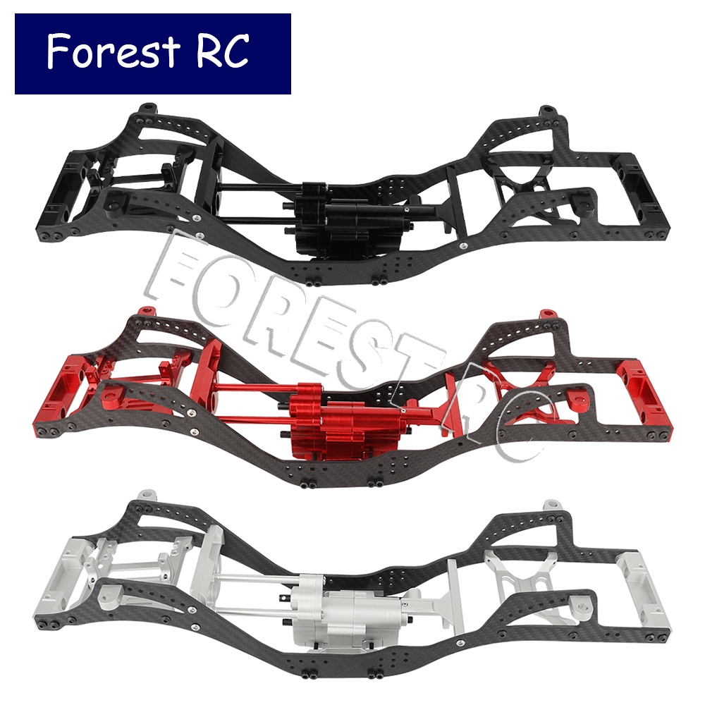 Metal Carbon Fiber Chassis Car Empty Frame Kit with Steel Gears Gearbox ...
